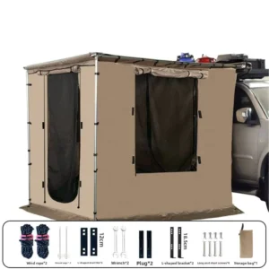 Factory Oxford Cloth & Aluminum Alloy Car Side Shelter Tent Canopy Off-Road Sunshade Camping Rainproof & Sun-Proof