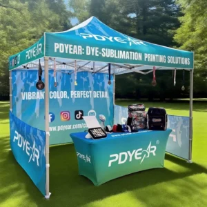 Factory Price Custom Printing Gazebo Canopy 10×10 Trade Show Display Tent With HD Full Color Sidewall Fire Retardant Fabric