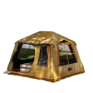 Factory Price Heavy Duty Inflatable Camping Tent Waterproof Thickened Luxury Glamping Air Tent Outdoor Overnight OEM ODM