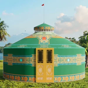 Factory Sales PVC Cotton Yurt Teepee Tent 5M 7M 8M 12M Outdoor Glamping Double Layer >3000mm Waterproof One Bedroom 4 Seasons