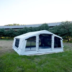 Factory Supply 8SQM Moonlight White Inflatable Air Tent with Oxford Fabric and AB Door for Luxury Glamping