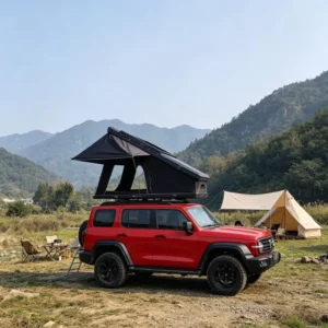 Factory Supply Camping Hard Shell Triangle Clamshell Rooftop Tent 4×4 Ultra Thin Aluminum