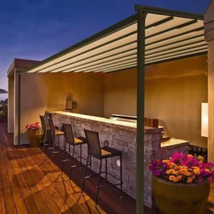 Factory Supply Retractable Folding Roof Canopy System Motorized Waterproof Courtyard Shade Awning