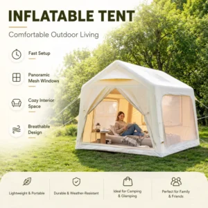Factory Supply Windproof Durable Outdoor Camping Inflatable Air Tent for 10 Persons Travel