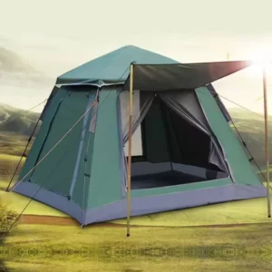 Family 3-5 Person Cloudy Grey Four-Season Instant Pop-Up Waterproof Tent with Quick Automatic Setup, One Bedroom, for Outdoor Camping