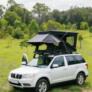 Family 4 Persons Aluminum Z Shape Hard Shell Rooftop Tent with Memory Foam Mattress Waterproof Car Roof Tent for SUV