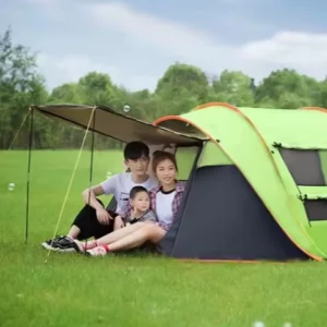 Family Camping Dome Tent No-Installation Foldable Automatic Pop-Up Quick Setup Four-Season Oxford Fabric