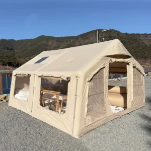 Family Glamping 13.2 Square Meter 600D Oxford Air Tents Easy Setup UV Protection Outdoor Inflatable Camping Tent