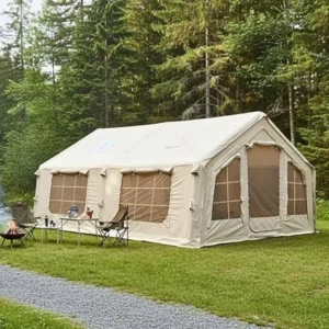 Family Outdoor Glamping Tent 420D Oxford Fabric Inflatable Camping Tents 13㎡ Waterproof Space Fast Setup Air Tent with Pump