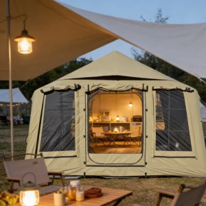 Family-Size Desert Inflatable Tent, Oxford Fabric Outer Tent, Windproof, for Outdoor Camping