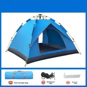 Family Waterproof 4-Person Portable Automatic Pop-Up Glamping Tent for All-Season Camping