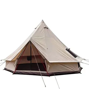 Family Yurt Four-Season Extended Camping Tent with Polycotton Fabric
