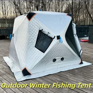 Fiberglass Frame Square Insulated Fishing Tent 3-Layer Waterproof Outdoor Sauna Hot Tent