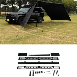 Fir Series Side Roof Tent for SUVs and Off-Road Vehicles Silver Gray Dark Black Light Silver Aluminum Alloy