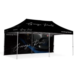 Fire-Resistant 10×20 Pop-Up Canopy Tent with Walls, Heavy-Duty 50mm Aluminum Hex Frame, Custom Print