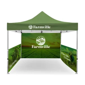 Fire Resistant Customized Portable Trade Show Tent Foldable Canopy Tent With Sidewalls 10×10 ft Custom Advertising Tent