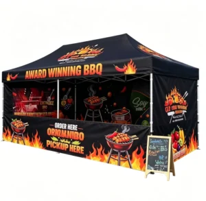 Fireproof Pop-Up Advertising Tent, Waterproof UV-Resistant Portable Outdoor Tent for Barbecue Stalls