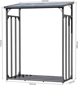 Firewood Shelter 185cm Anthracite