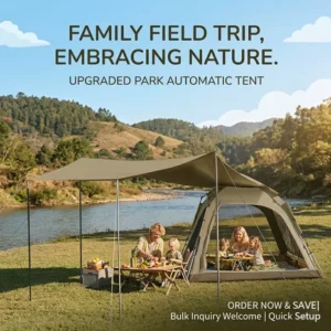 Floor-to-Ground Window Auto Tent Polyester Oxford Summer Panoramic View Family Camping Shelter Custom Logo Waterproof UV