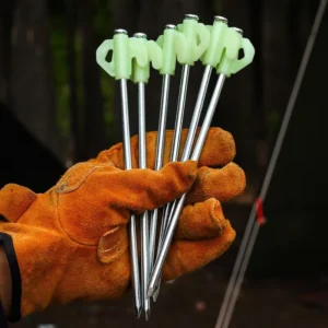 Fluorescent Floor Studs Ground Pegs for Outdoor Camping Picnic Tent & Canopy Luminous Windproof Accessories