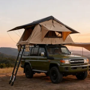 Foldable Car Roof Tent for Self-Driving Travel, Low Wind Resistance Rooftop Camping Tent with Double Layer Protection