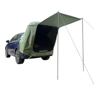 Foldable Dual-Layer Aluminum Pole Car Awning Tent for 2-Person SUV Camping