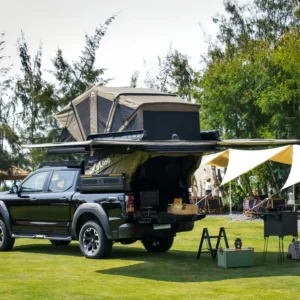Foldable Electric Remote Control Dual-Level Pickup Truck Rooftop Tent with 270 Hard Awning Electric Camper for Tacoma 4×4