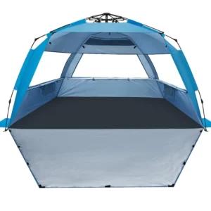 Foldable One-Bedroom Double-Layer Four-Season Beach Tent with Aluminum Pole Straight Bracing