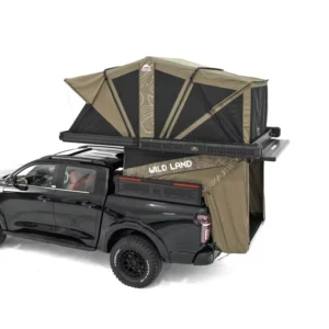 Foldable Pickup Camper with 270° Awning Auto Electric Control Hard-Shell Rooftop Tent Off-Road Adventure Truck Bed
