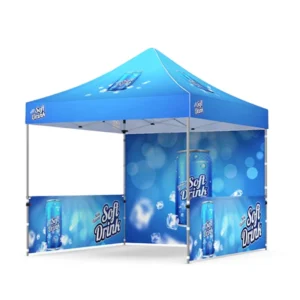 Foldable Pop-Up Tent with Custom Logo and Full or Half Side Walls
