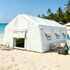 Foldable Space Saving Easy Carry Portable Inflatable Air Tent for Camping Hiking Beach Trips Recreational Outdoor Activities