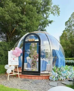 Foldable Tiny Glamping House Inflatable Capsule Dome Bubble Tent Luxury Outdoor Transparent Room Party