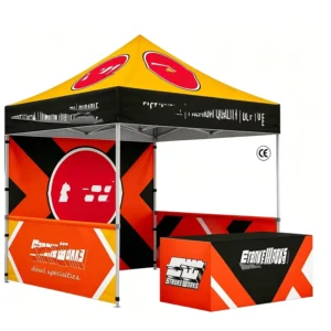 Folding 10×10 Aluminum Frame Pop-Up Canopy Tent, Waterproof, Custom, Outdoor Trade Show