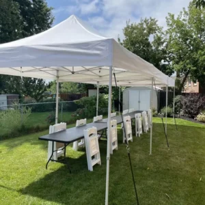 Folding 3×3 White Awning Wedding Portable Gazebo Outdoor Party Trade Show Tent