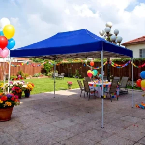 Folding Camping and Garden Canopy Gazebo, 3 x 4.5 m, Steel Frame, Polyester, Waterproof