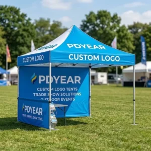 Folding Canopy Tent Hexagonal Waterproof Portable Awning Gazebo with Advertising Colorful Logo Print for Brand Promotion