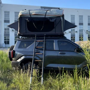 Folding Double-Layer Aluminum Alloy Hard Shell Oxford Rooftop Tent, 3-Person, Waterproof, UV and Windproof, Quick Setup