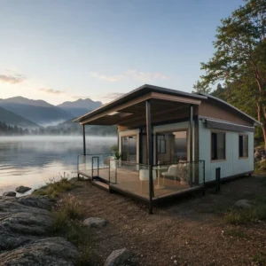 Folding Expandable Container House with Metal Carved Panels for Workshop Hotel and Warehouse Use