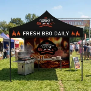 Folding Gazebo Tent 10x10ft Waterproof Oxford Fabric with Ground Pegs for Outdoor Promotions