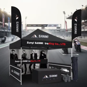 Folding Pop-Up Marquee Tent for Reception, Resort, Trade Shows and Advertising, 50mm Oxford PU, 3×6