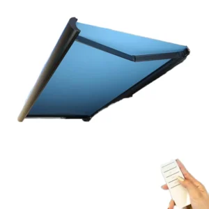 Folding Retractable Electric Remote-Control Acrylic PVC-Coated Balcony Sunshade Canopy for Courtyard Door Outdoor Rain Shelter