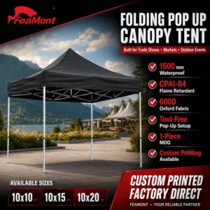 Folding Tent 3×3 Waterproof Pop up Canopy for Outdoor Event Trade Show Market Stall Commercial OEM Manufacturer