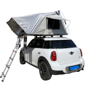 Fordable SUV Hard Shell Garage Folding Roof Top Tent for Outdoors Overland Camping Offroad Durable Mesh Vehicle Roof Tent
