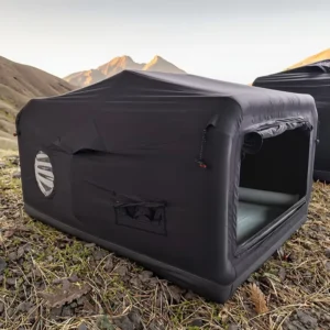 Forerunner 600D Oxford Waterproof Portable Camping Inflatable Tent Modern Design Big Black Quick Setup Four season Hot Glamping