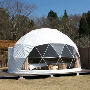 Forest Glamping Geodesic Dome Tent Four-Season Prefab Two Bedrooms Living Room 850G PVC Tensile Membrane 5-20m Camping
