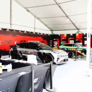 Formula Racing Exhibition Tent Large Clear Span Motorsport Trade Show Marquee for Race Car Display Culture Expo