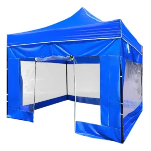 Four-Leg Advertising Tent with Thick Side Walls, Foldable Windproof Sun Canopy for Outdoor Activities and Market Stalls