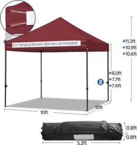 Four-Legged Outdoor Canopy Tent Stall, Steel Frame, Folding, Rainproof