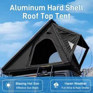 Four Season 2 Person Outdoor Camping 4×4 SUV Aluminum Hard Shell Roof Top Tent with Aluminum Poles