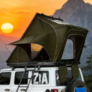 Four Season 2 Person Outdoor Triangular Aluminum Hard Shell 4×4 Car Rooftop Camping Tent